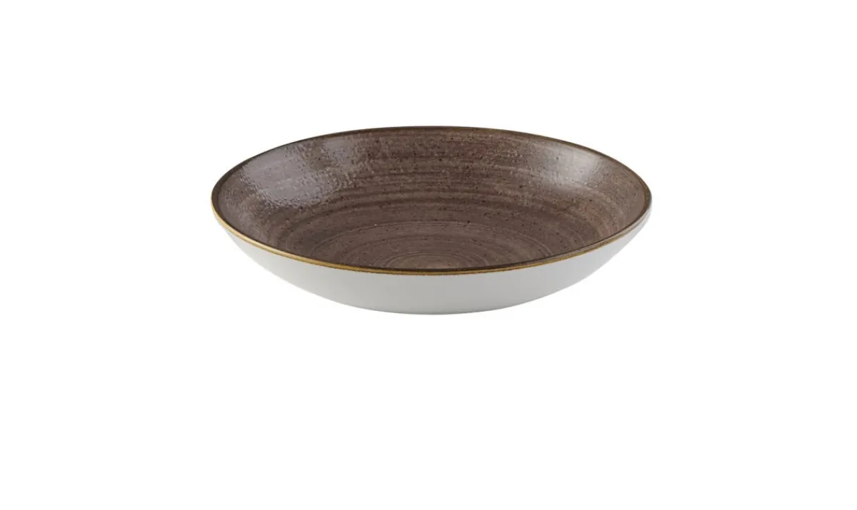 CHURCHILL Assiette coupe rond Raw Brown porcelaine vitrifiée Ø 21,7 cm Stonecast Raw