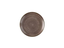 CHURCHILL Assiette coupe rond Raw Brown porcelaine vitrifiée Ø 21,7 cm Stonecast Raw