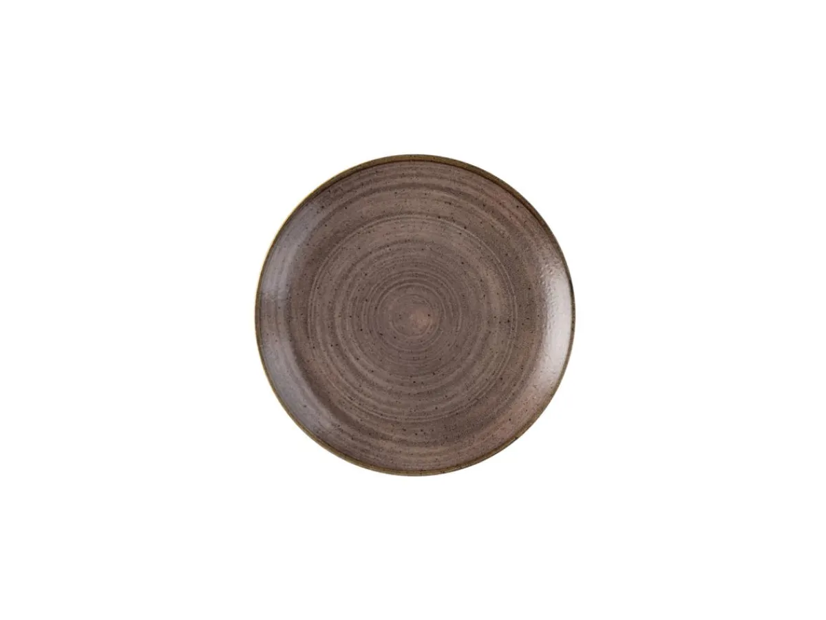 CHURCHILL Assiette coupe rond Raw Brown porcelaine vitrifiée Ø 21,7 cm Stonecast Raw