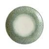 Assiette coupe vert porcelaine vitrifiée Ø 23 cm Butterfly - DUDSON Discount
