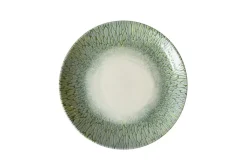 Assiette coupe vert porcelaine vitrifiée Ø 23 cm Butterfly - DUDSON Discount