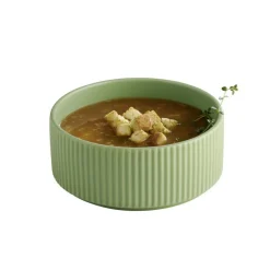 APS Assiette creuse bord droit rond vert porcelaine Ø 14 cm The Grid Best