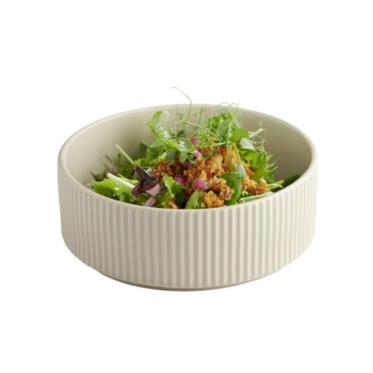 Assiette creuse bord droit rond beige porcelaine Ø 16 cm The Grid - APS Sale