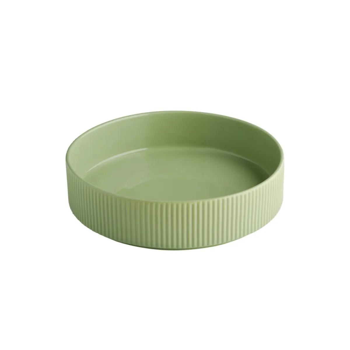 Assiette creuse bord droit rond vert porcelaine Ø 22 cm The Grid - APS Sale