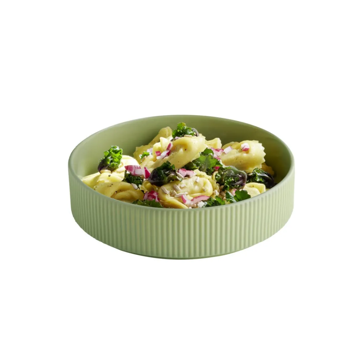 Assiette creuse bord droit rond vert porcelaine Ø 22 cm The Grid - APS Sale