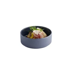 Assiette creuse bord droit rond bleu marine porcelaine Ø 16 cm The Grid - APS Sale
