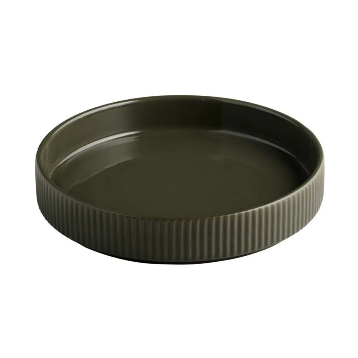 Assiette creuse bord droit rond marron porcelaine Ø 20 cm The Grid - APS New