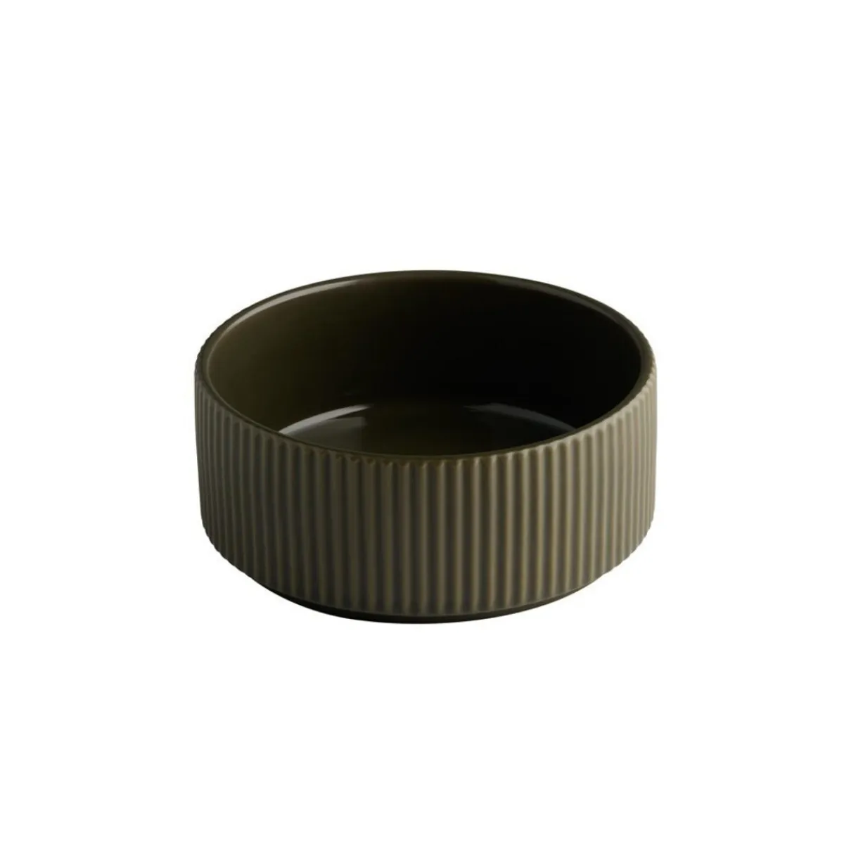 Assiette creuse bord droit rond marron porcelaine Ø 14 cm The Grid - APS Online