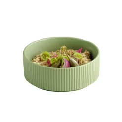 Assiette creuse bord droit rond vert porcelaine Ø 16 cm The Grid - APS Discount