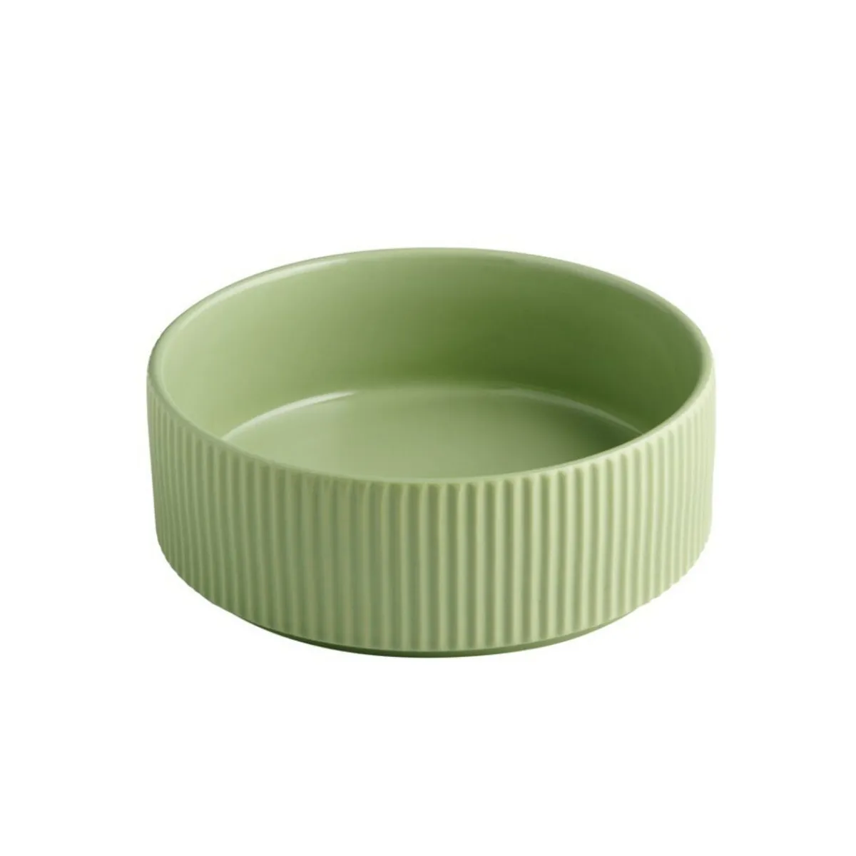 Assiette creuse bord droit rond vert porcelaine Ø 16 cm The Grid - APS Discount