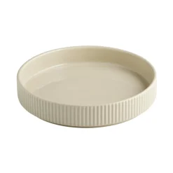 Assiette creuse bord droit rond beige porcelaine Ø 20 cm The Grid - APS Hot