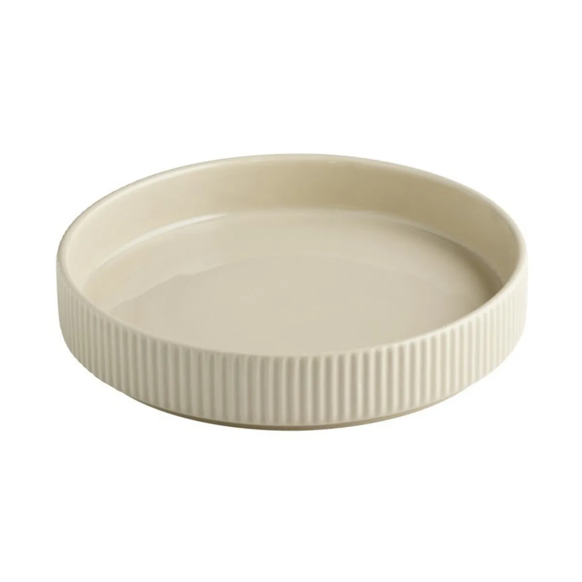 Assiette creuse bord droit rond beige porcelaine Ø 20 cm The Grid - APS Hot