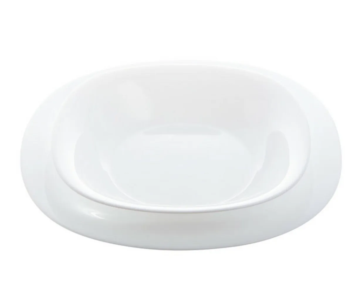 Assiette creuse carré blanc verre opal 22,8x22,8 cm Carine - LUMINARC Online