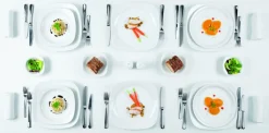 Assiette creuse carré ivoire porcelaine vitrifiée 21x21 cm Ska - RAK Discount