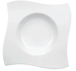 VILLEROY & BOCH Assiette creuse carré ivoire porcelaine vitrifiée 25x25 cm New Wave New