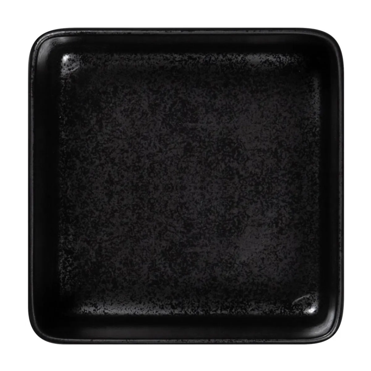 RAK Assiette creuse carré noir porcelaine 16x16 cm Fractal Outlet