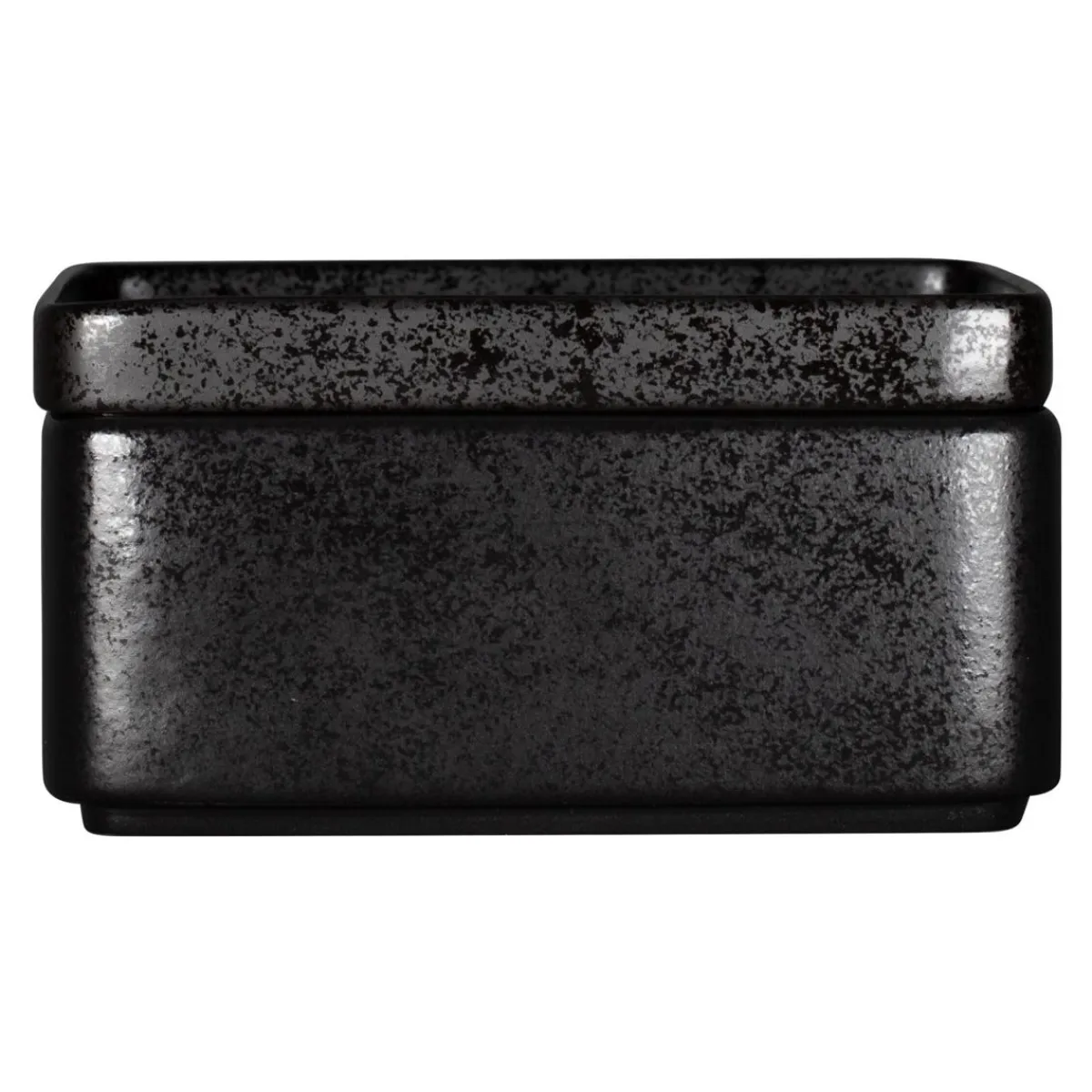 RAK Assiette creuse carré noir porcelaine 16x16 cm Fractal Outlet