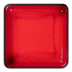 RAK Assiette creuse carré rouge porcelaine 16x16 cm Fractal Best