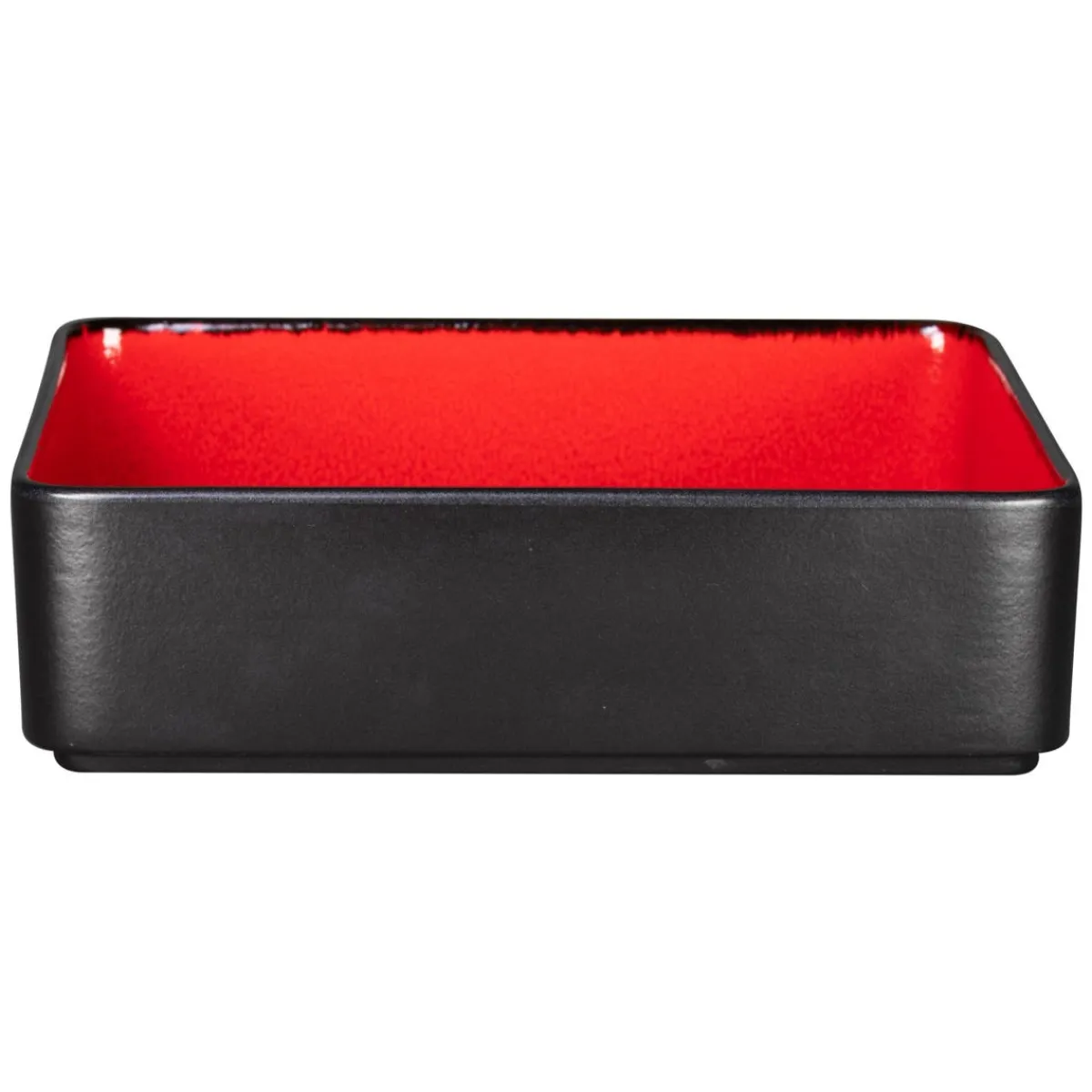 Assiette creuse carré rouge porcelaine 24x24 cm Fractal - RAK Clearance