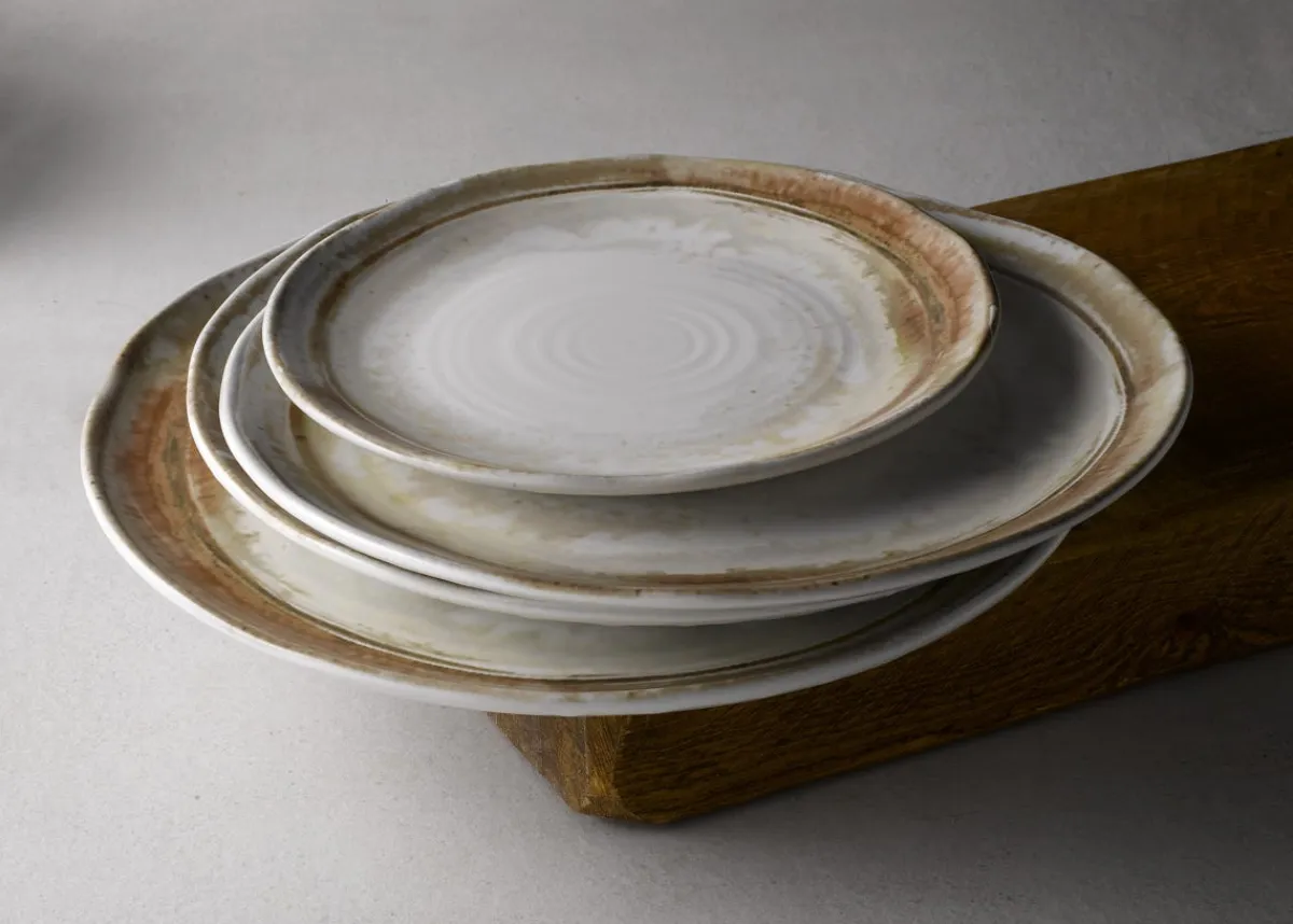Assiette creuse organique beige porcelaine vitrifiée Ø 25 cm Finca Sanstone - DUDSON New