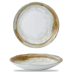 Assiette creuse organique beige porcelaine vitrifiée Ø 25 cm Finca Sanstone - DUDSON New