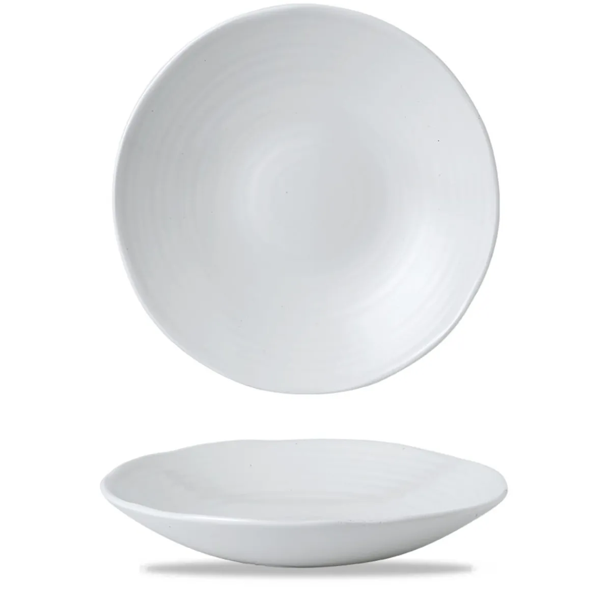 Assiette creuse organique blanc porcelaine vitrifiée Ø 28 cm White - DUDSON Discount