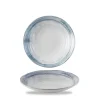 DUDSON Assiette creuse organique bleu porcelaine vitrifiée Ø 25 cm Finca Limestone Discount