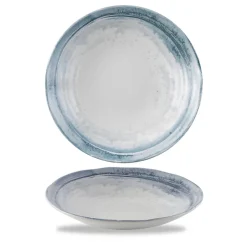 DUDSON Assiette creuse organique bleu porcelaine vitrifiée Ø 28 cm Finca Limestone Hot