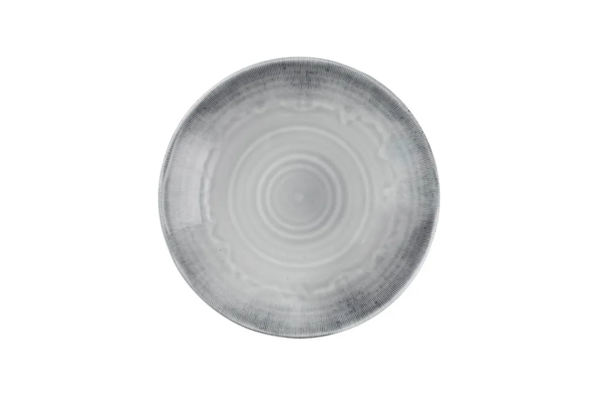 Assiette creuse organique gris porcelaine vitrifiée Ø 21 cm Harvest Flux - DUDSON Sale