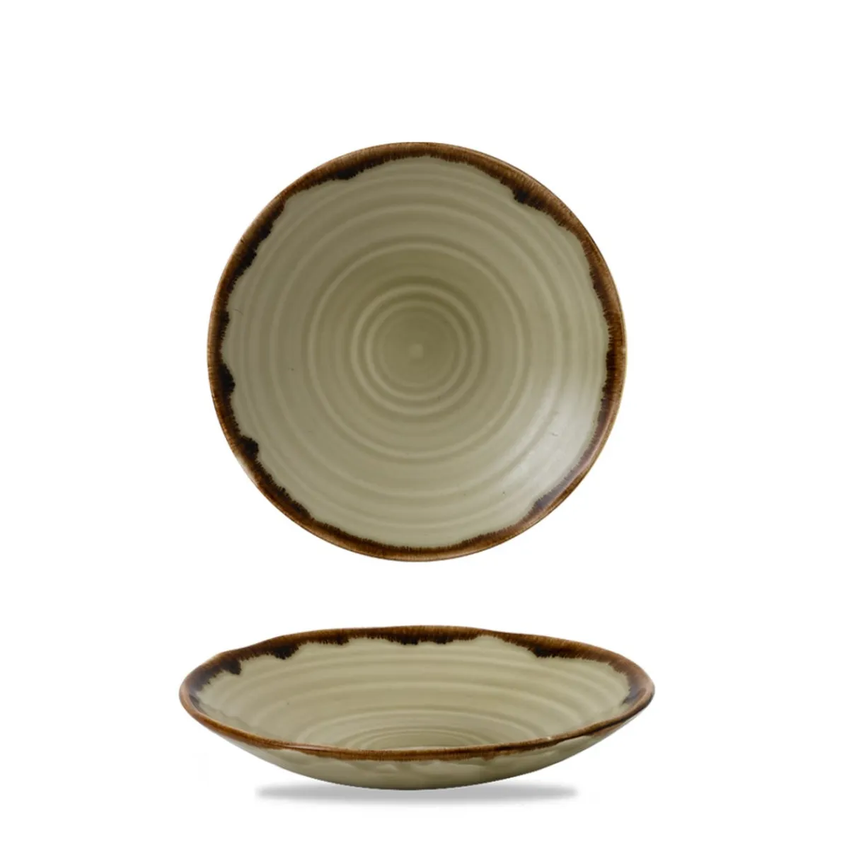 Assiette creuse organique Linen porcelaine vitrifiée Ø 21 cm Harvest - DUDSON Discount