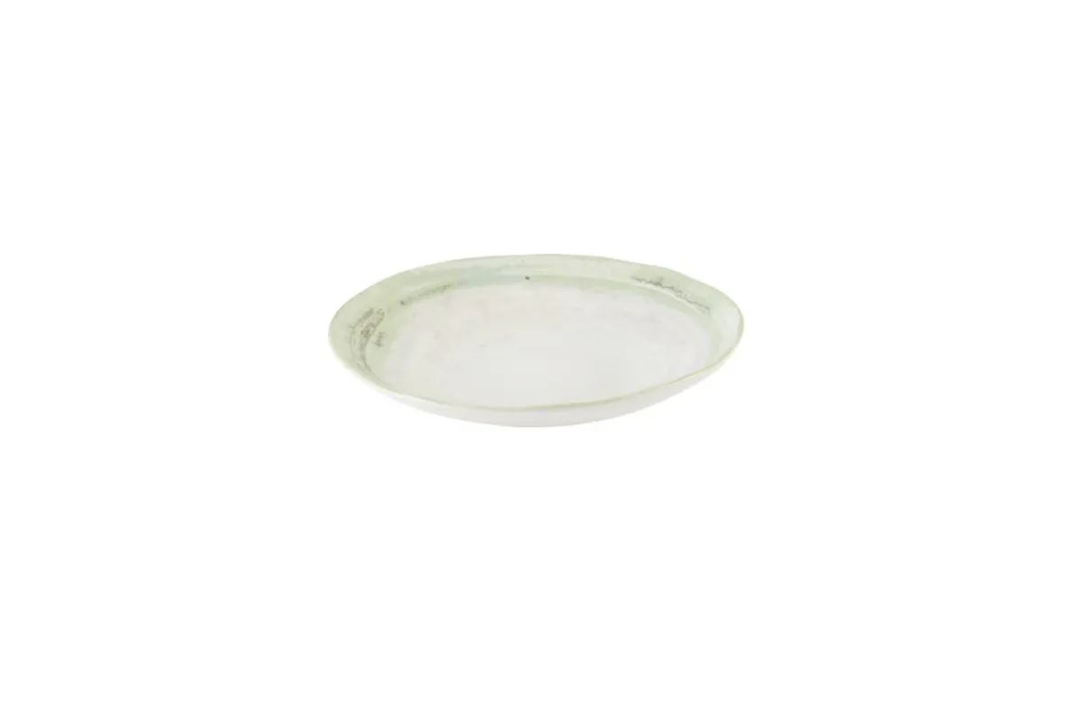 Assiette creuse organique vert porcelaine vitrifiée Ø 28 cm Finca Flint - DUDSON Online
