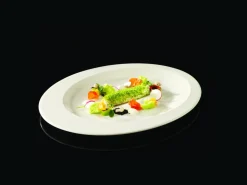 Assiette creuse ovale ivoire porcelaine vitrifiée 29,1x23 cm Giro - RAK Outlet