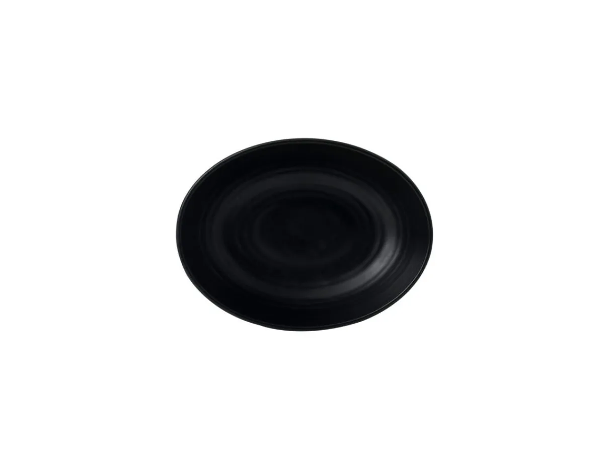 DUDSON Assiette creuse ovale noir porcelaine 21,6x16,4 cm Evo Sale