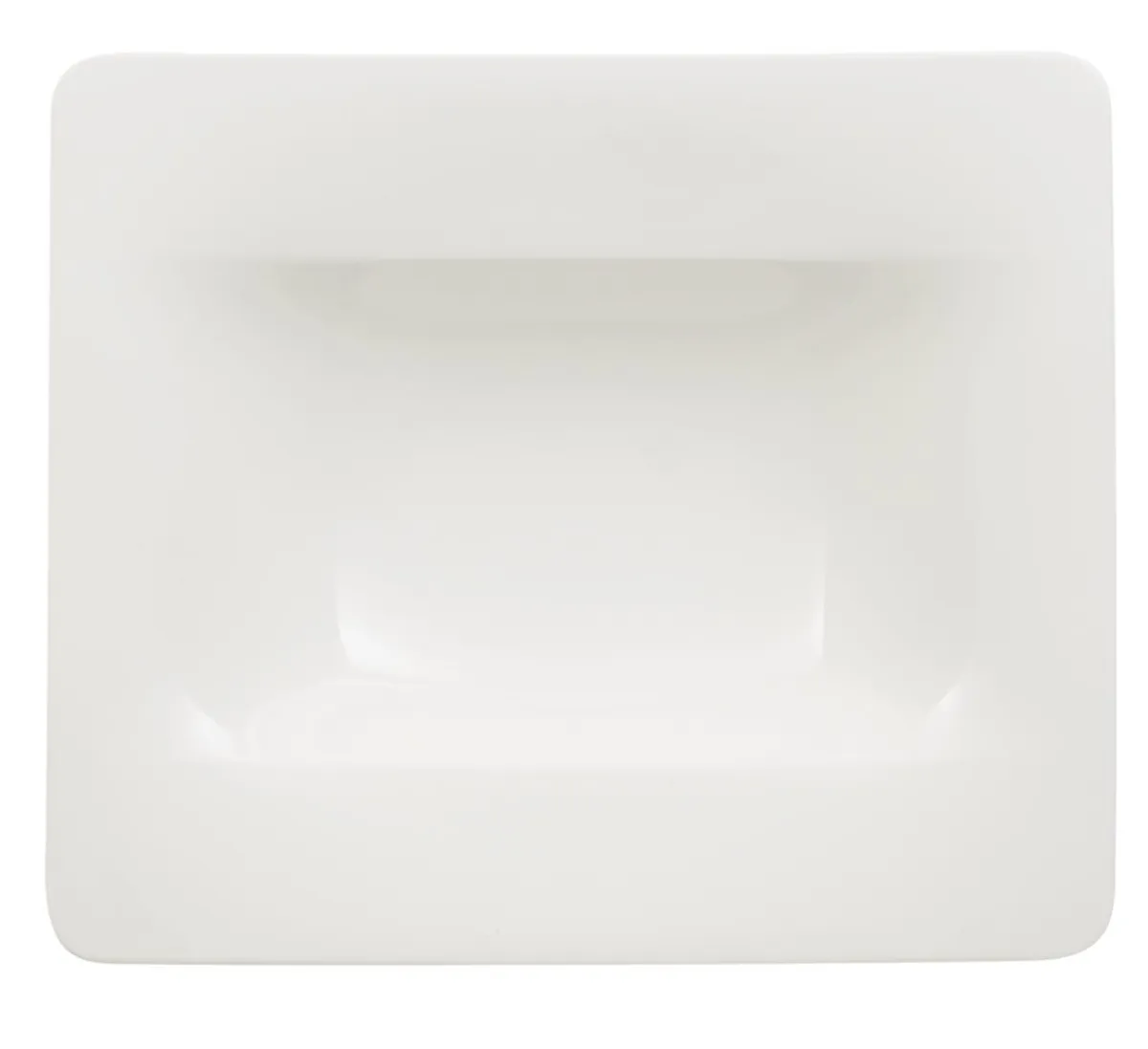 VILLEROY & BOCH Assiette creuse rectangulaire ivoire porcelaine bone china 24x21 cm Modern Grace Discount