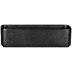 RAK Assiette creuse rectangulaire noir porcelaine 24x8 cm Fractal Online