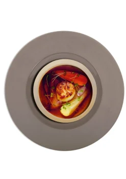 DEGRENNE Assiette creuse rond beige grès émaillé Ø 23 cm Bahia Hot