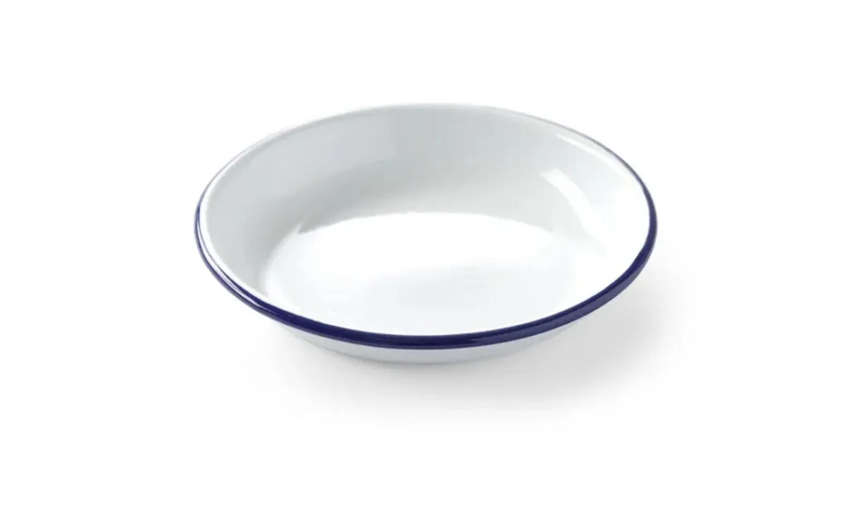 Assiette creuse rond blanc acier émaillé Ø 18 cm - HENDI Clearance