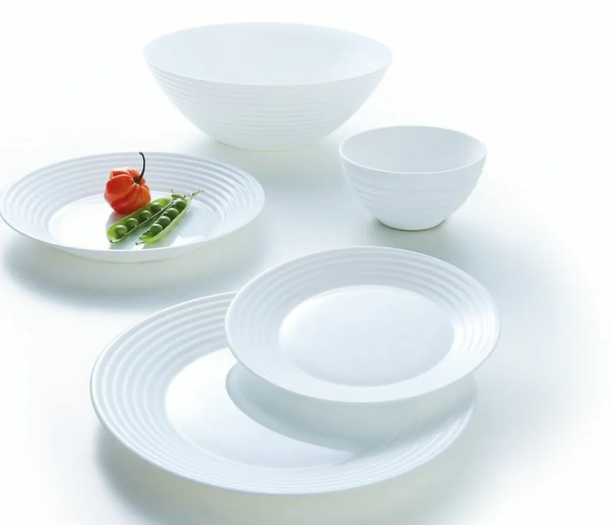 Assiette creuse rond blanc verre opal Ø 23,6 cm Stairo - ARCOROC Outlet