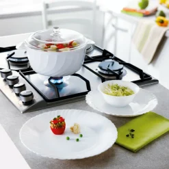 Assiette creuse rond blanc verre opal Ø 21 cm Feston - LUMINARC Best