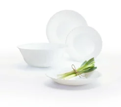 LUMINARC Assiette creuse rond blanc verre opal Ø 23 cm Feston Best