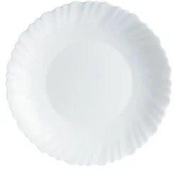 LUMINARC Assiette creuse rond blanc verre opal Ø 23 cm Feston Best