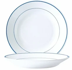 Assiette creuse rond blanc verre opal Ø 22,5 cm Restaurant Filet Bleu - ARCOROC New