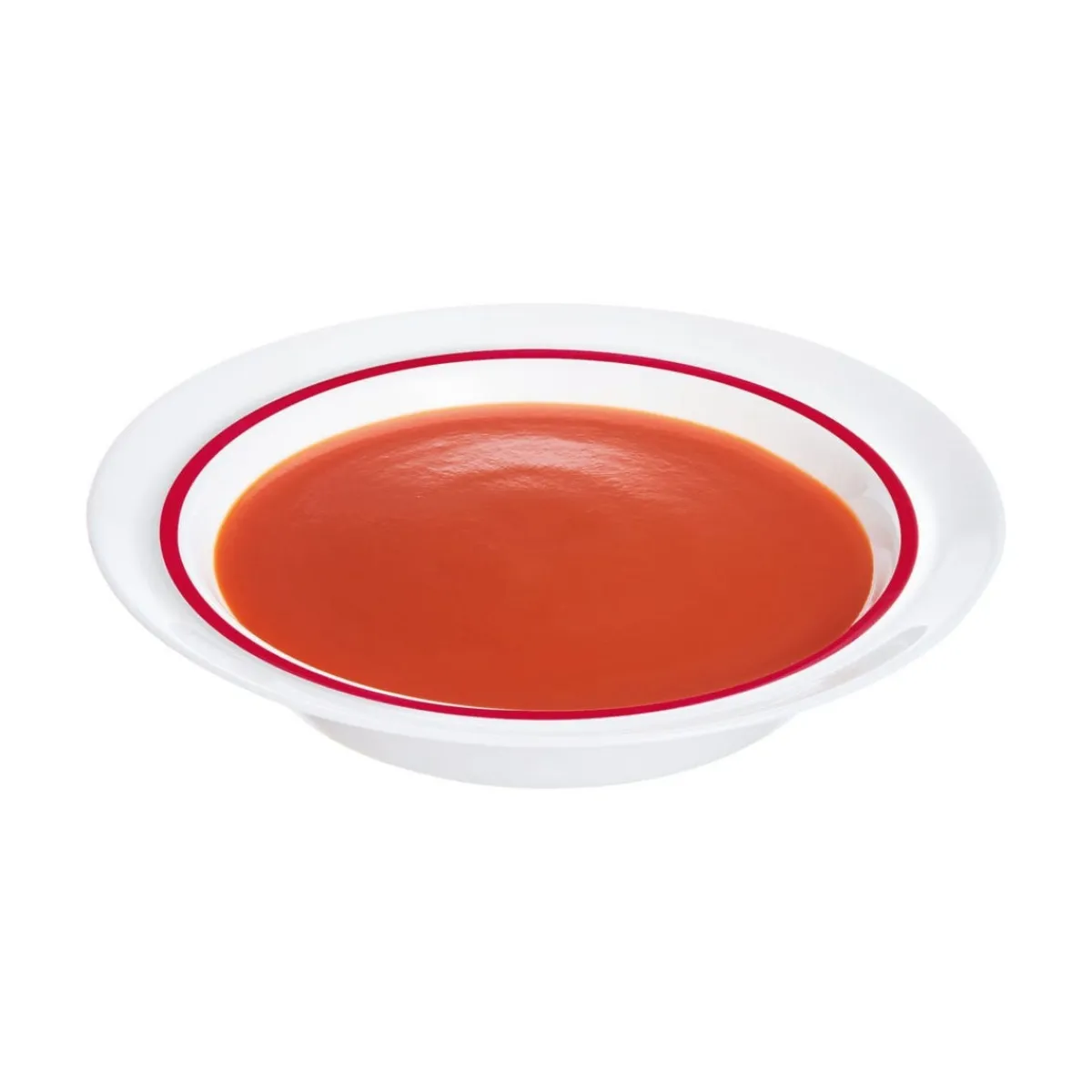 ARCOROC Assiette creuse rond blanc verre opal Ø 23 cm Autonomy Filet Rouge Best