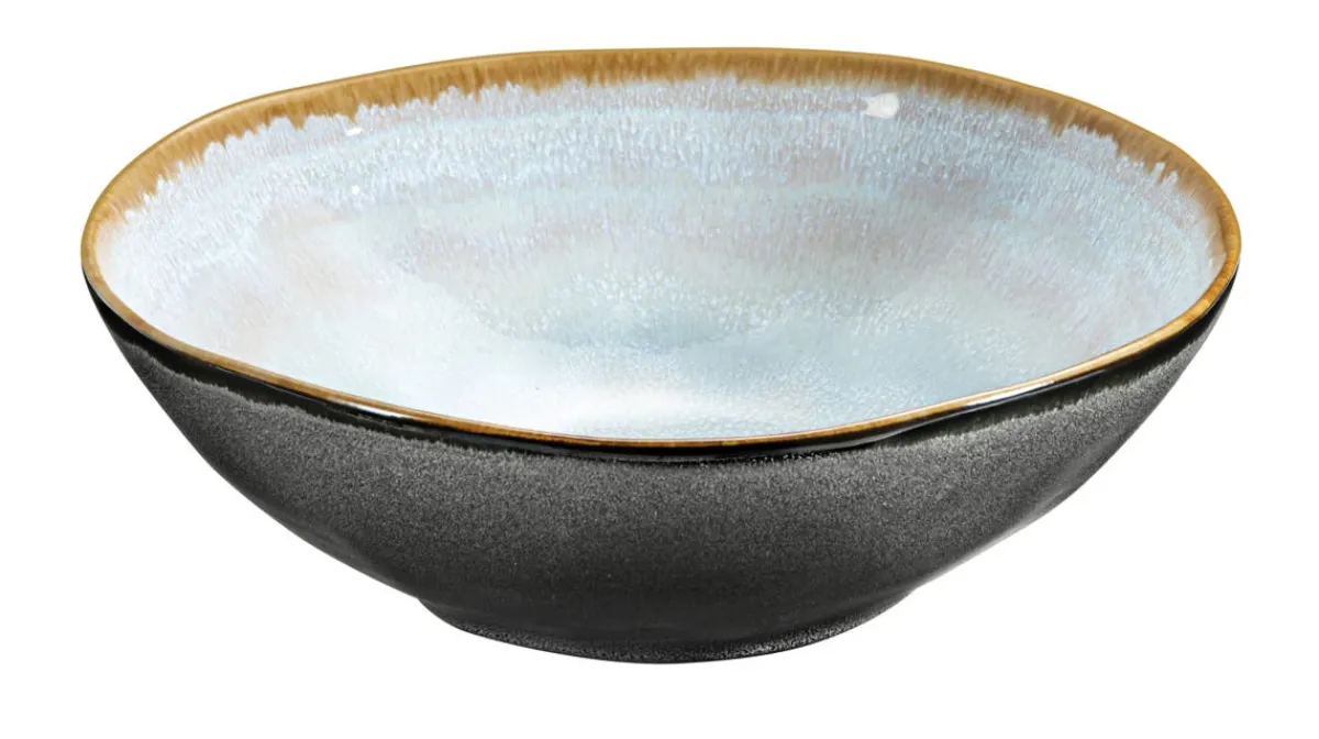 MEDARD DE NOBLAT Assiette creuse rond bleu grès émaillé Ø 19,5 cm Shadow Outlet