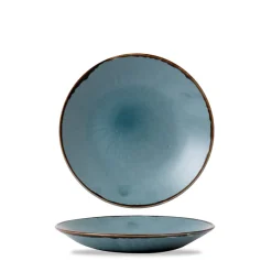Assiette creuse rond bleu porcelaine vitrifiée Ø 25,6 cm Harvest - DUDSON Hot