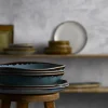 Assiette creuse rond bleu porcelaine vitrifiée Ø 26,4 cm Harvest - DUDSON Discount