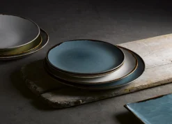 DUDSON Assiette creuse rond bleu porcelaine vitrifiée Ø 27,8 cm Harvest Clearance