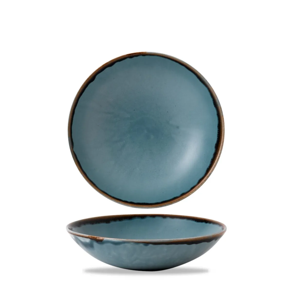 DUDSON Assiette creuse rond bleu porcelaine vitrifiée Ø 27,8 cm Harvest Clearance