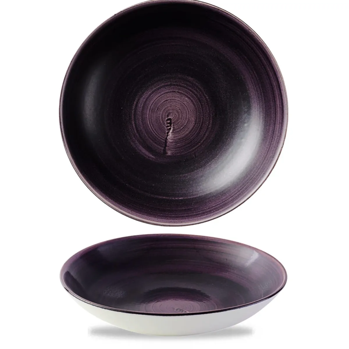 Assiette creuse rond deep purple porcelaine vitrifiée Ø 24,8 cm Stonecast Patina - CHURCHILL Clearance