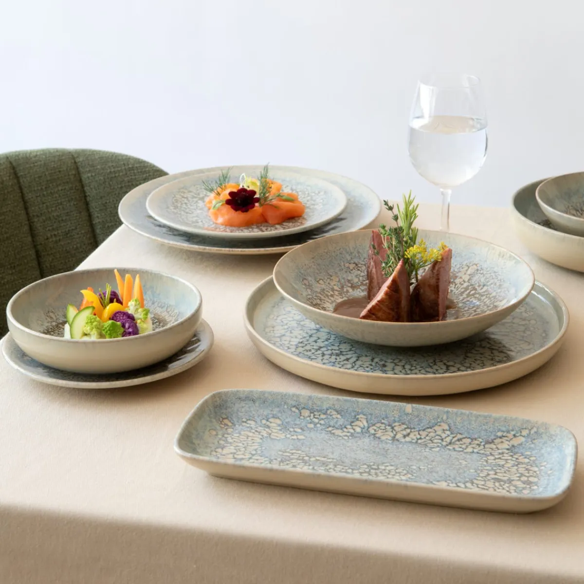 Assiette creuse rond gris grès émaillé Ø 22 cm Tropic - ACCOLADE Best